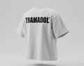 3D mockup of the TRAMADOL® heavyweight t-shirt.